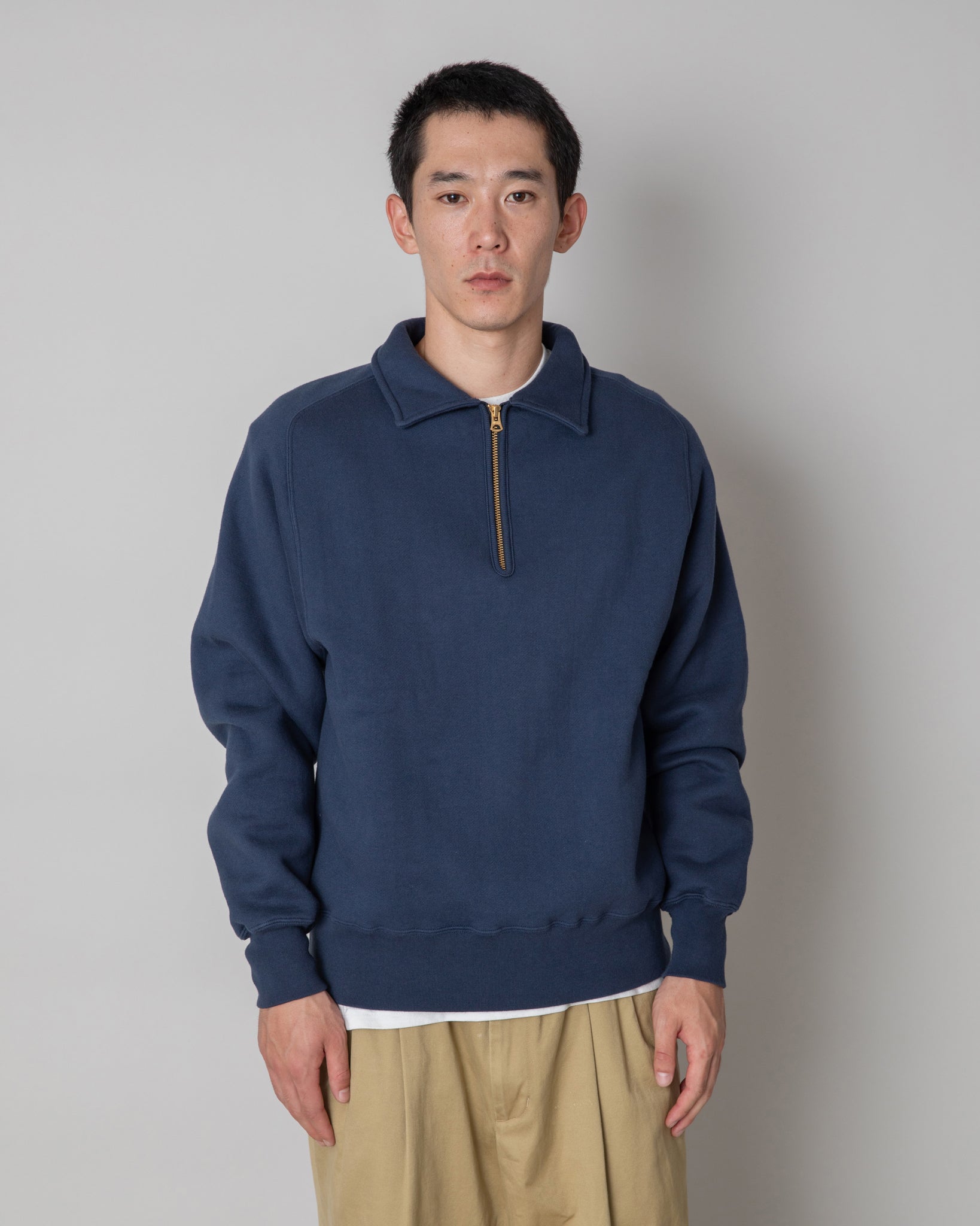AZUMA TUBE FLEECE HALFZIP SWEAT （GRAY / NAVY）R235-0302 – RIDING HIGH