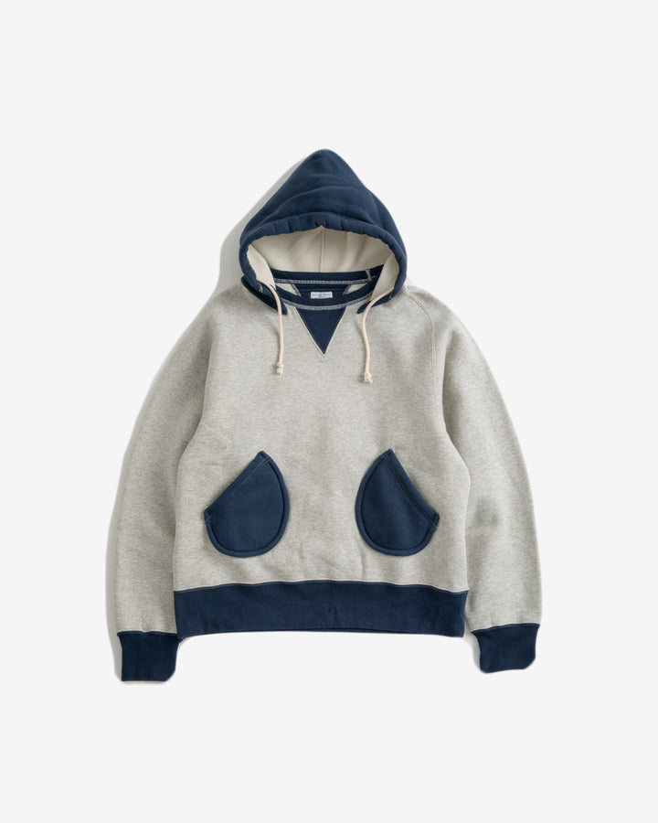 AZUMA TUBE FLEECE AFTER HOODS（ GRAY / NAVY ）
