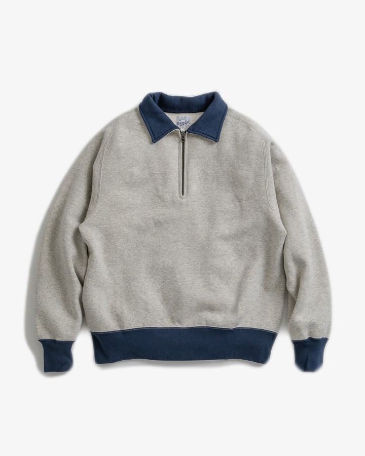 AZUMA TUBE FLEECE HALFZIP SWEAT （GRAY / NAVY）