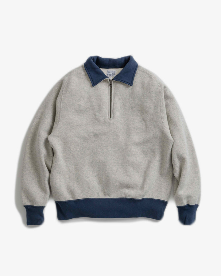 AZUMA TUBE FLEECE HALFZIP SWEAT （GRAY / NAVY）