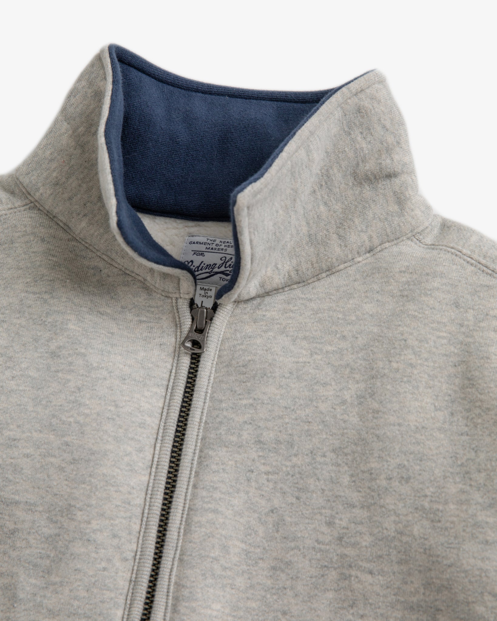 AZUMA TUBE FLEECE HALFZIP SWEAT （GRAY / NAVY） – RIDING HIGH