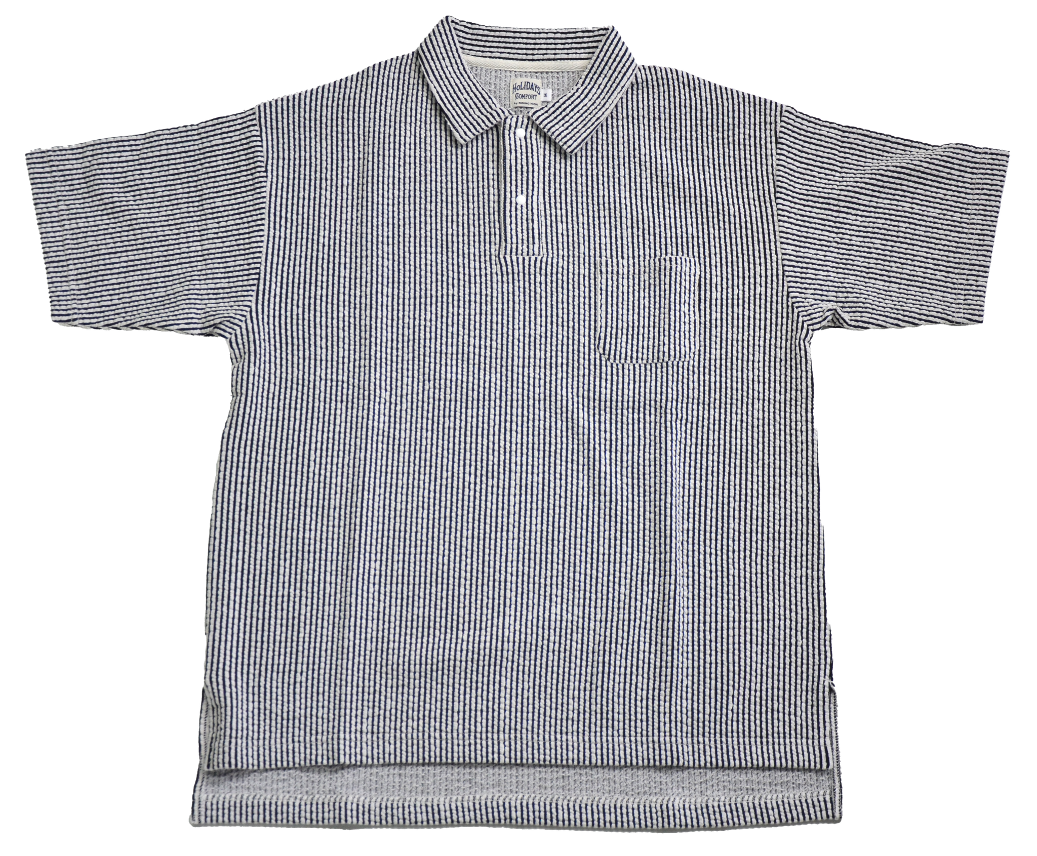 H245-0201 SEERSUCKER JERSEY BIG POLO – RIDING HIGH