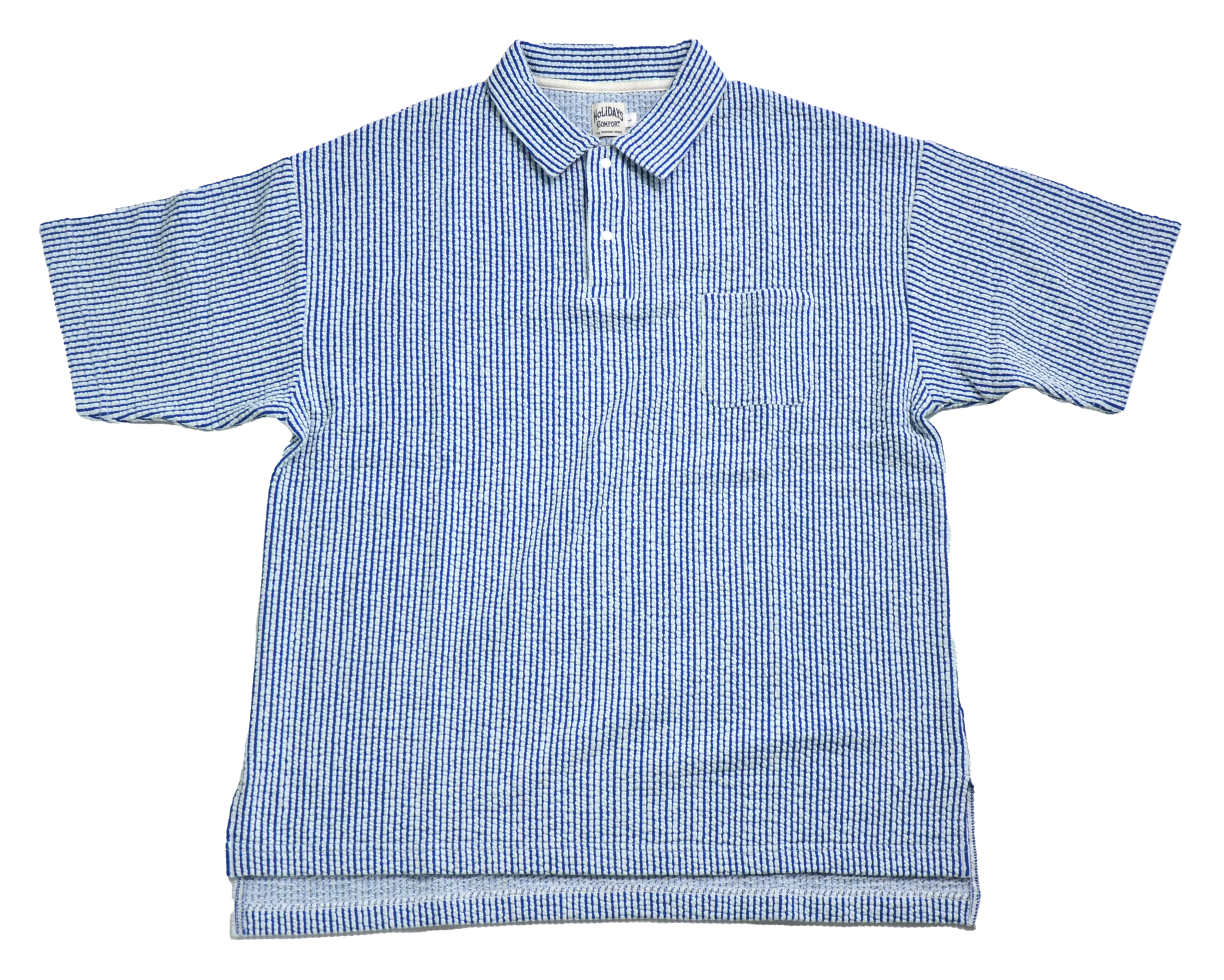H245-0201 SEERSUCKER JERSEY BIG POLO – RIDING HIGH